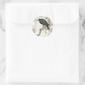 Crow Raven Koson Japanese Bird Ronde Sticker (Tas)