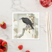 Crow Raven Koson Japanese Bird Servet (Insitu)