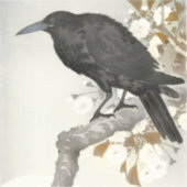 Crow Raven Koson Japanese Bird Sticker (Voorkant)