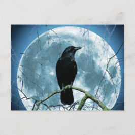 Crow Raven Moon Night Gothic Fantasy Stunning Briefkaart