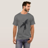 Crow Raven Shirt Distressed Flying Bird Crow T-shi (Voorkant volledig)