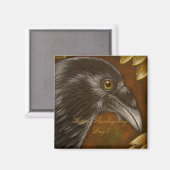 CROW RAVEN - THANKSGIVING magneet (Voorkant / Achterkant)