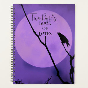 Crow Silhouette Lavande Purple Lune