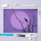 Crow Silhouette Lavender Paarse Moon Tissuepapier (Craft)