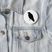 Crow Silhouette Ronde Button 5,7 Cm (In situ)
