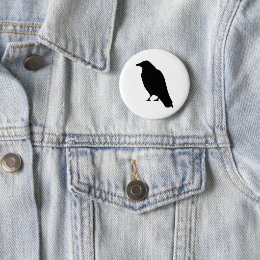 Crow Silhouette Ronde Button 5,7 Cm (In situ)