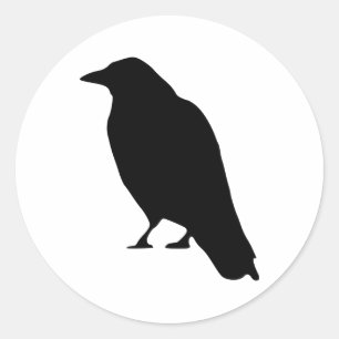 Crow Silhouette Ronde Sticker