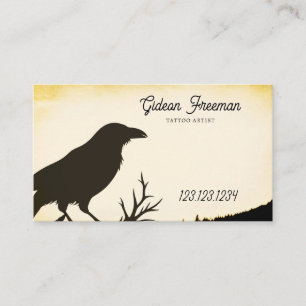 Crow Silhouette Tattoo Artist Visitekaartje