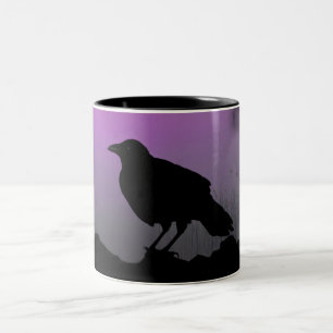 Crow Silhouette Tweekleurige Koffiemok