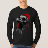 Crow Skull Barbed Wire Grunge Long Sleeve T-Shirt (Devant)