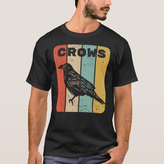 Crow  Sunset Retro Style Cute Raven 3 T-shirt (Voorkant)