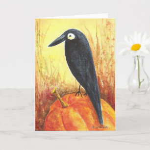 Crow sur carte Citrouille