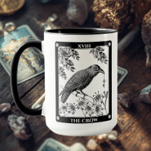 Crow Tarot Kaart Mok – Witchy & Mystical Coffee Cu