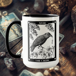 Crow Tarot Kaart Mok – Witchy & Mystical Coffee Cu