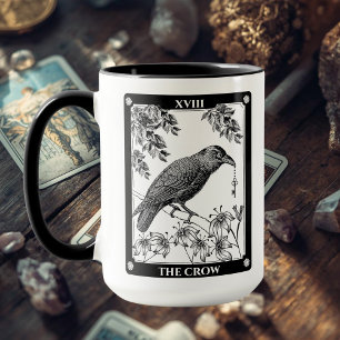 Crow Tarot Kaart Mok – Witchy & Mystical Coffee Cu