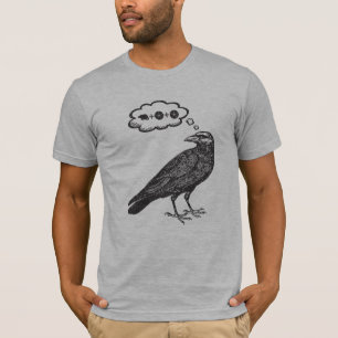 Crow Thinking of Food - Wingspan Bird Board Game T-shirt