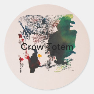 Crow Totem Abstract Jeff Hankamer Artjunkhaus Art Ronde Sticker