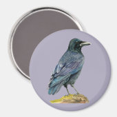 Crow Waterverf Painting Magneet (Voorkant / Achterkant)