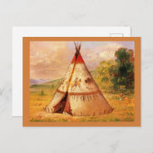 Crow WigWam. George Catlin's kunst Briefkaart (Voorkant / Achterkant)