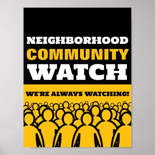 Crowd design, buurtwacht Community Warning Poster (Voorkant)