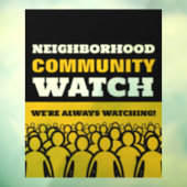 Crowd design, buurtwacht Community Warning Raamsticker (Vel 3)