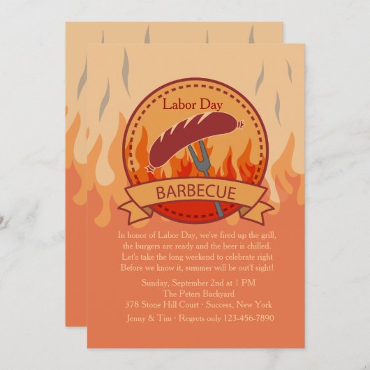 Crowd Pleaser Barbecue Uitnodiging (Voorkant / Achterkant)