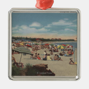 Crowded Beach Scene Metalen Ornament