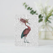 Crowed Marsala Heron Briefkaart (Staand voorkant)