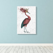 Crowed Marsala Heron Canvas Afdruk (Insitu (Houten vloer))