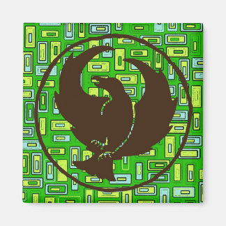 Crowfoot Magnet Groene en Gele Vierkanten Magneet