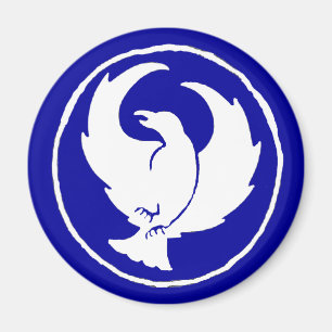 Crowfoot Magnet in blauw, rond of vierkant Magneet