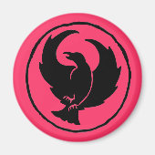 Crowfoot Magnet zwart/roze Magneet (Voorkant)