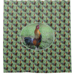 Crowing Rooster Natuur Art Douchegordijn