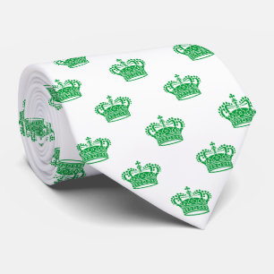 Crown 01 - Grass Green on White Stropdas