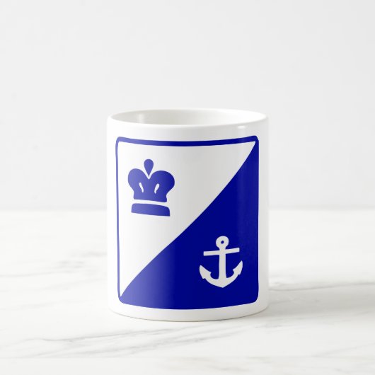 Crown And Anchor Blue White Coffee Mug (Centre)