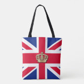 Crown and Union Jack Patriotic Canvas tas (Achterkant)