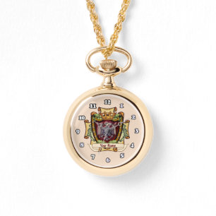 Crown Banner Eagle Achternaam Horloge