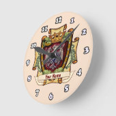 Crown Banner Eagle Achternaam Ronde Klok (Hoek)