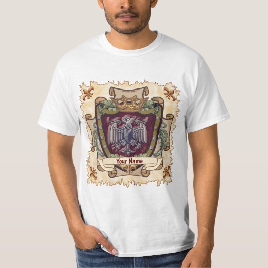 Crown Banner Eagle Achternaam T-shirt (Voorkant)