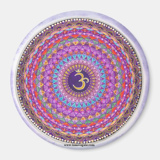 Crown Chakra Mandala magneet (Voorkant)