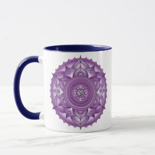 Crown Chakra Paarse Mandala Two Tone Mok