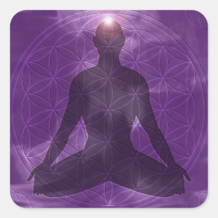 Crown Chakra Sahasrara Vierkante Sticker