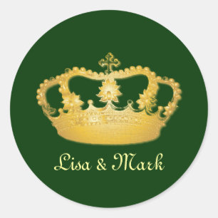 Crown Design II - Goud Ronde Sticker