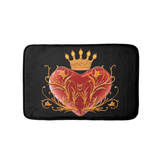 Crown Filigree Heart Bath Mat (Voorkant)