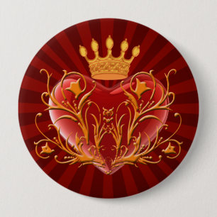 Crown Filigree Heart Button
