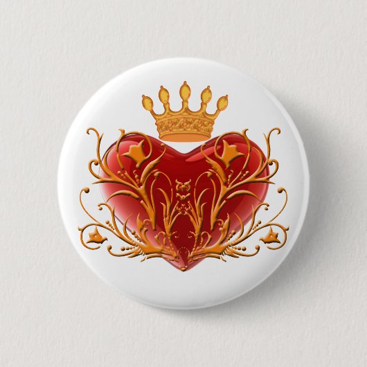 Crown Filigree Heart Button (Voorkant)
