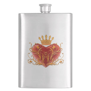Crown Filigree Heart Flask Flacon