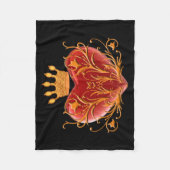 Crown Filigree Heart Fleece Blanket (Voorkant)