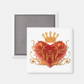 Crown Filigree Heart Magnet Magneet (Voorkant / Achterkant)