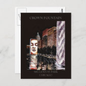 Crown Fountain Millenium Park Randsom Art Briefkaart (Voorkant / Achterkant)
